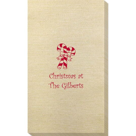 Candy Cane Bamboo Luxe Guest Towels