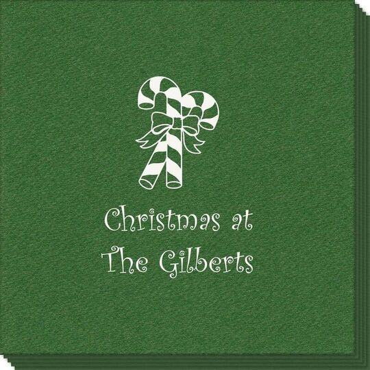 Candy Cane Linen Like Napkins