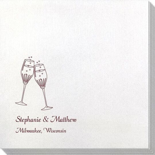 Champagne Crystal Toast Bamboo Luxe Napkins