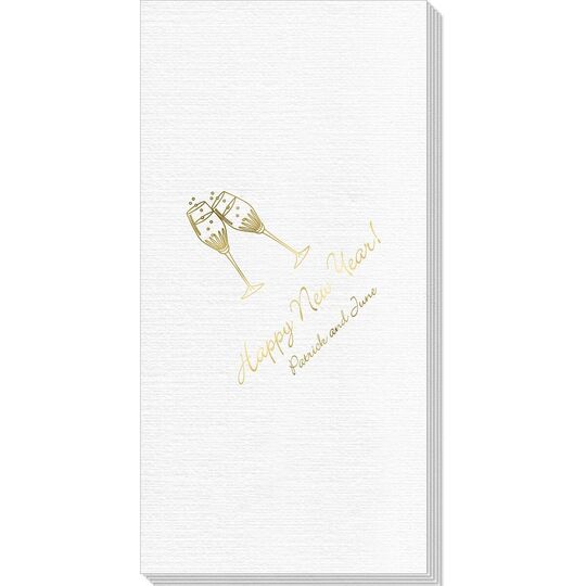 Champagne Crystal Toast Deville Guest Towels