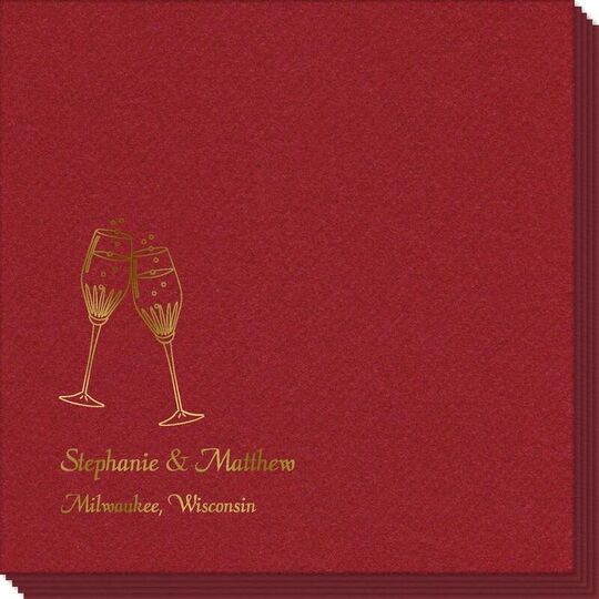 Champagne Crystal Toast Linen Like Napkins