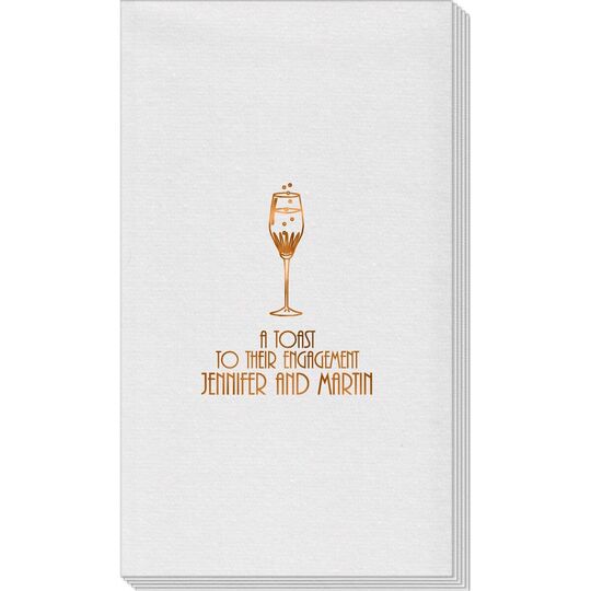 Bubbly Champagne Linen Like Guest Towels