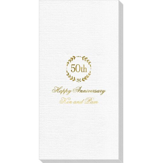 50th Wreath Deville Guest Towels