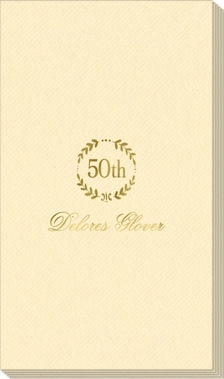 50th Wreath Linen Like Guest Towels