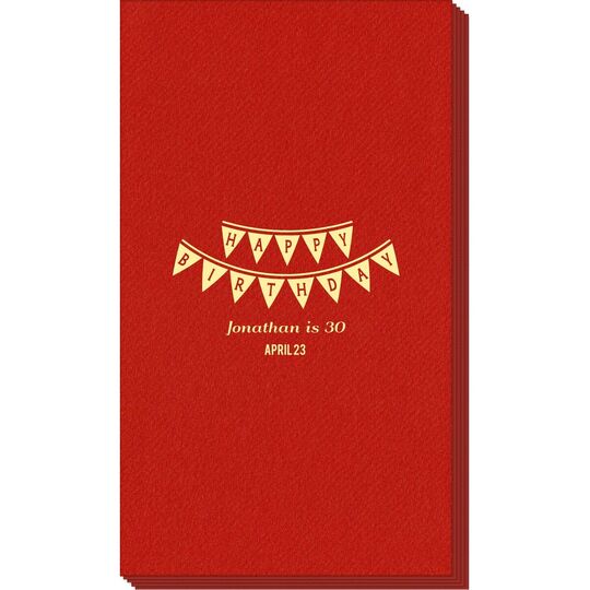 Birthday Banner Linen Like Guest Towels