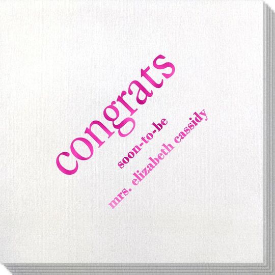 Big Word Congrats Bamboo Luxe Napkins