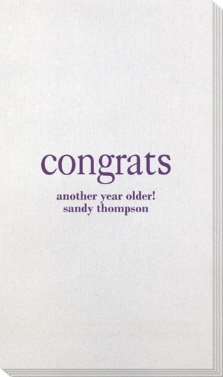 Big Word Congrats Bamboo Luxe Guest Towels