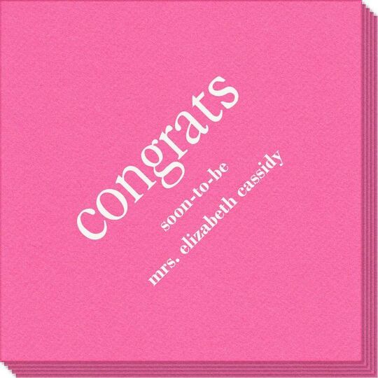 Big Word Congrats Linen Like Napkins