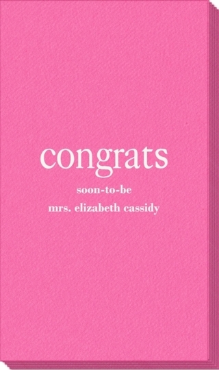 Big Word Congrats Linen Like Guest Towels
