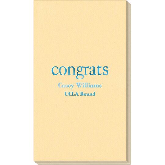 Big Word Congrats Linen Like Guest Towels