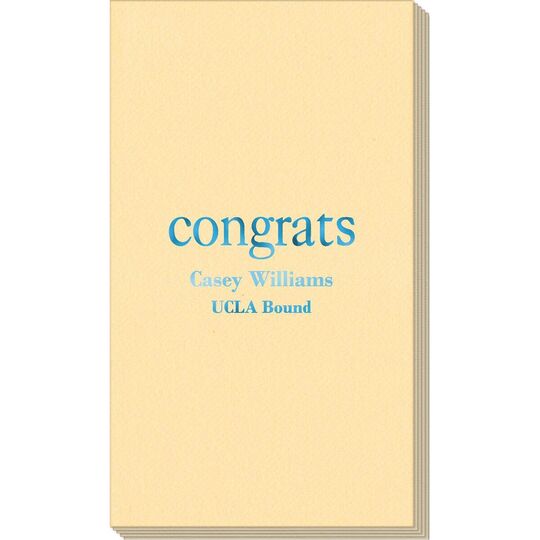 Big Word Congrats Linen Like Guest Towels