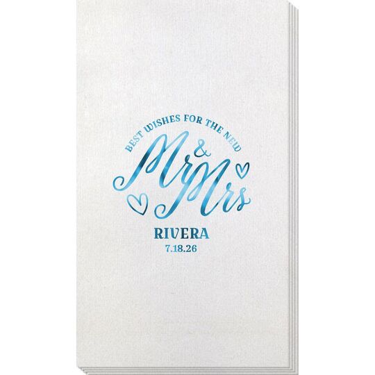 Mr. and Mrs. Best Wishes Bamboo Luxe Guest Towels