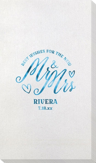 Mr. and Mrs. Best Wishes Bamboo Luxe Guest Towels