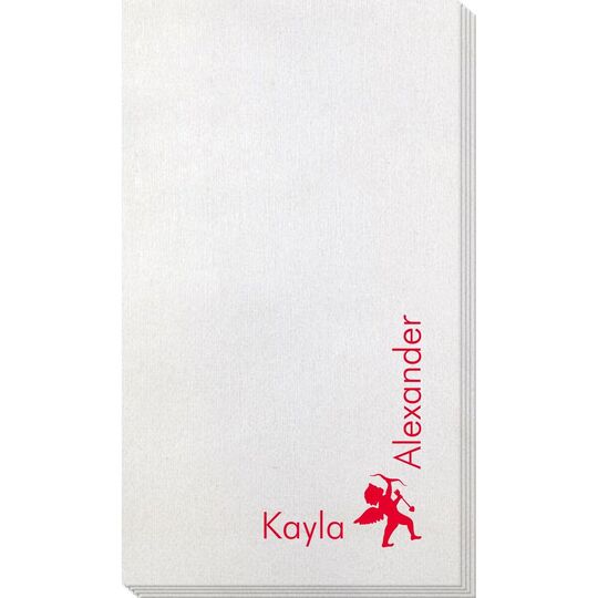 Corner Text with Cupid Design Bamboo Luxe Guest Towels