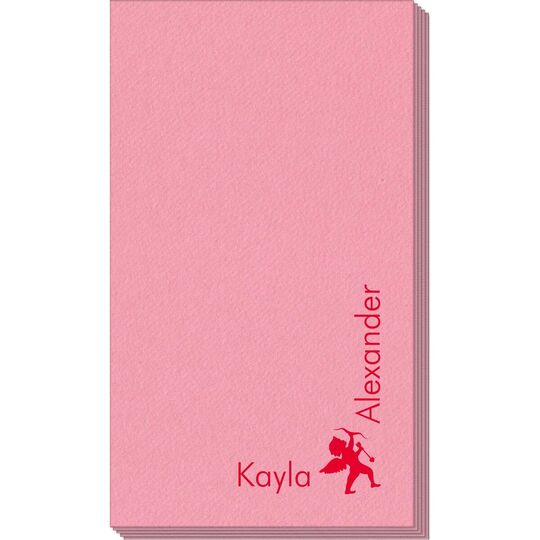 Corner Text with Cupid Design Linen Like Guest Towels