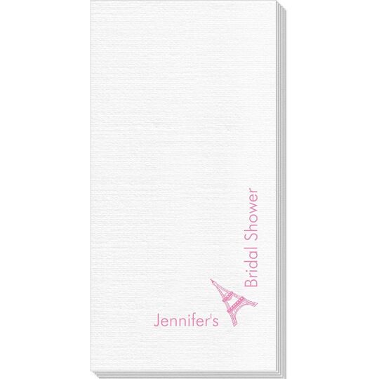 Corner Text with Eiffel Tower Design Deville Guest Towels