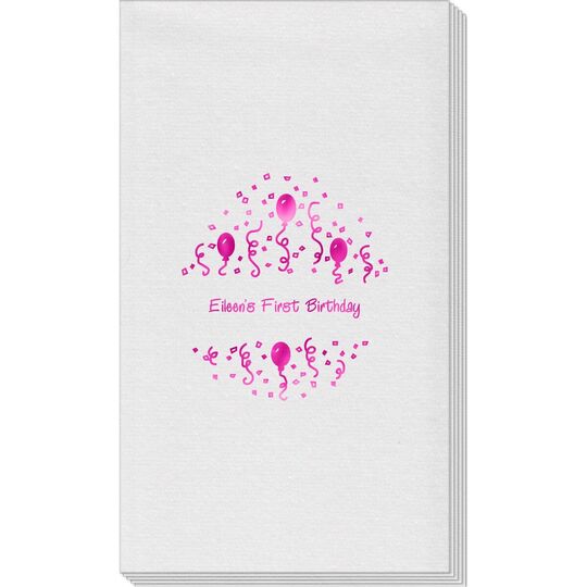 Balloons and Streamers Linen Like Guest Towels