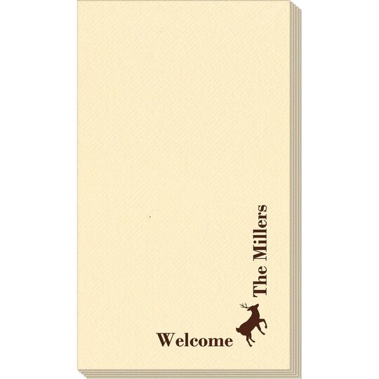 Corner Text with Deer Park Design Linen Like Guest Towels