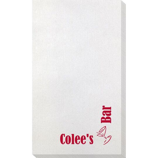 Corner Text with Martini Glass Bamboo Luxe Guest Towels