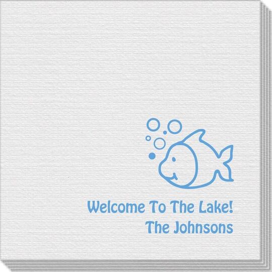 Happy Little Fish Linen Like Napkins