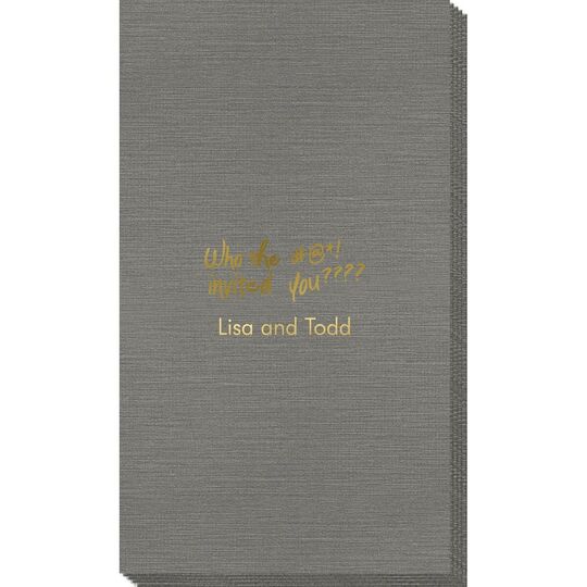 Fun Who Invited You Bamboo Luxe Guest Towels