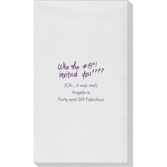 Fun Who Invited You Linen Like Guest Towels