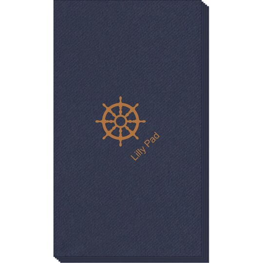 Nautical Wheel Linen Like Guest Towels