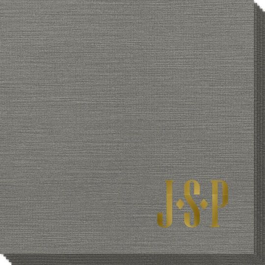 Simple 3 Initials Monogram Bamboo Luxe Napkins