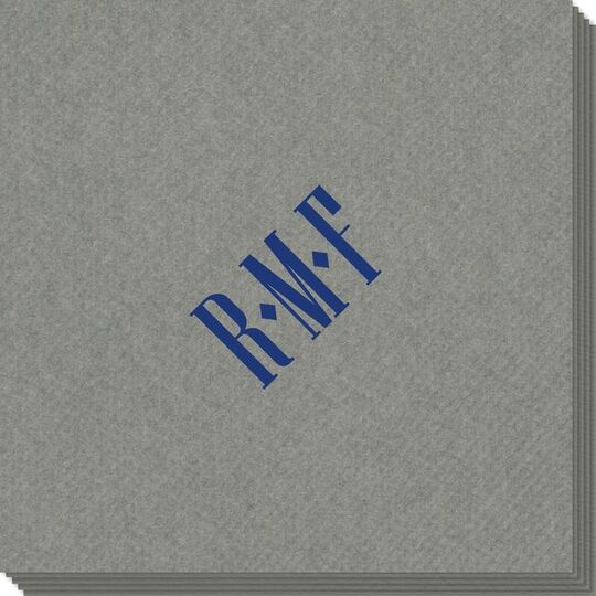 Simple 3 Initials Monogram Linen Like Napkins