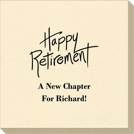 Fun Happy Retirement Linen Like Napkins