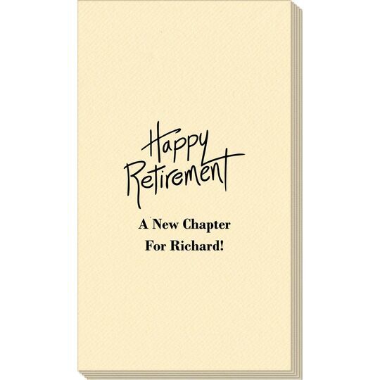 Fun Happy Retirement Linen Like Guest Towels