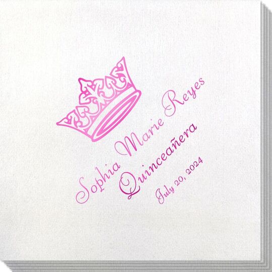 Delicate Princess Crown Bamboo Luxe Napkins