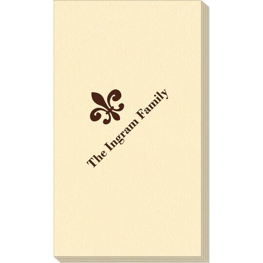 Traditional Fleur-de-Lis Linen Like Guest Towels