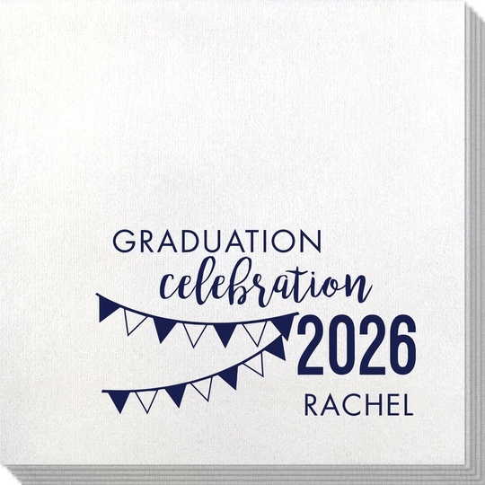Celebration Pennants Graduation Bamboo Luxe Napkins