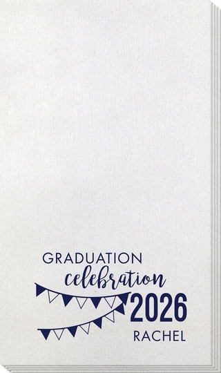 Celebration Pennants Graduation Bamboo Luxe Guest Towels