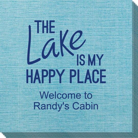 The Lake is My Happy Place Bamboo Luxe Napkins