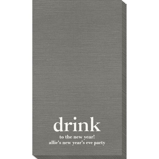 Big Word Drink Bamboo Luxe Guest Towels