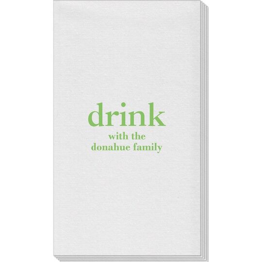 Big Word Drink Linen Like Guest Towels