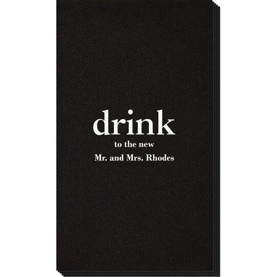 Big Word Drink Linen Like Guest Towels