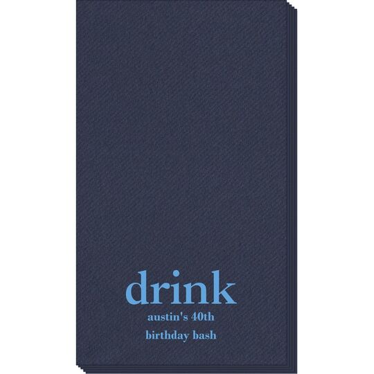 Big Word Drink Linen Like Guest Towels