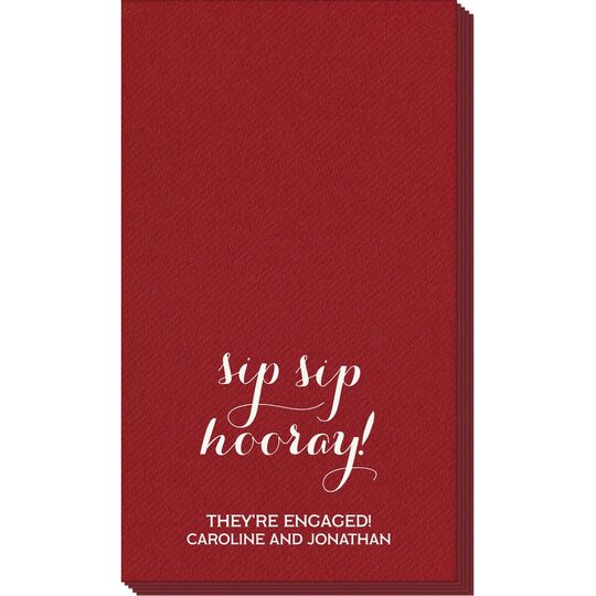 Elegant Sip Sip Hooray Linen Like Guest Towels