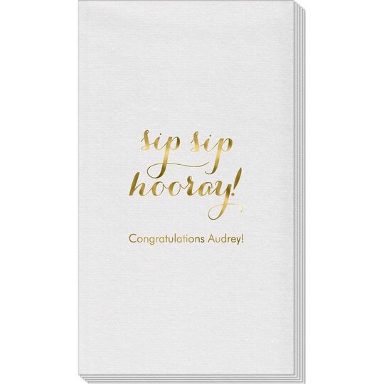 Elegant Sip Sip Hooray Linen Like Guest Towels