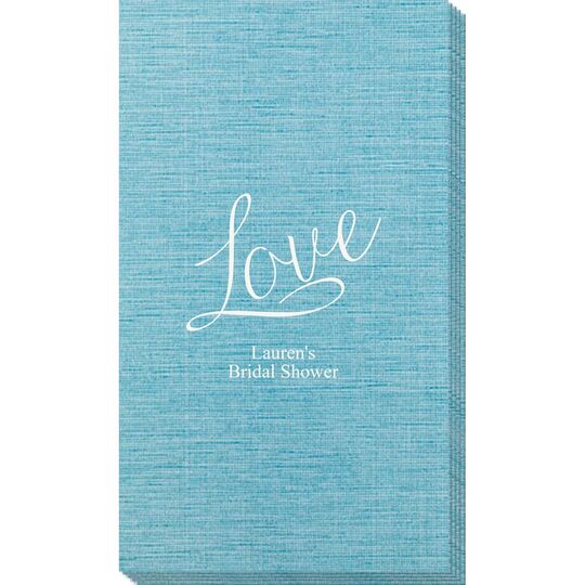 Expressive Script Love Bamboo Luxe Guest Towels