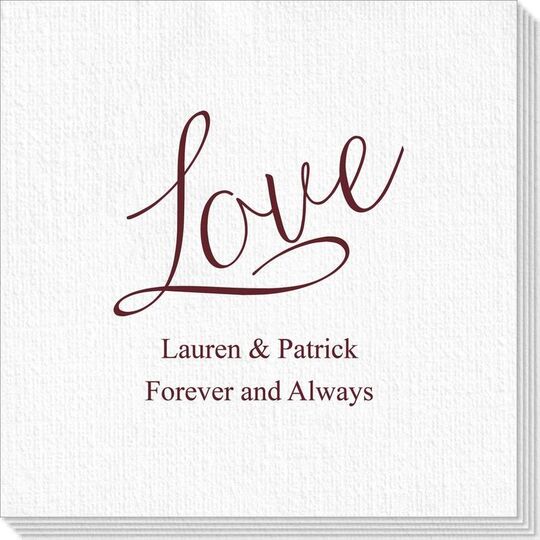 Expressive Script Love Deville Napkins