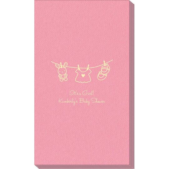 Toy Rabbit Clothesline Linen Like Guest Towels