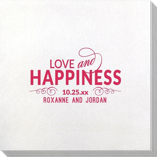 Love and Happiness Scroll Bamboo Luxe Napkins