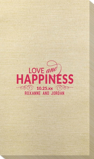 Love and Happiness Scroll Bamboo Luxe Guest Towels