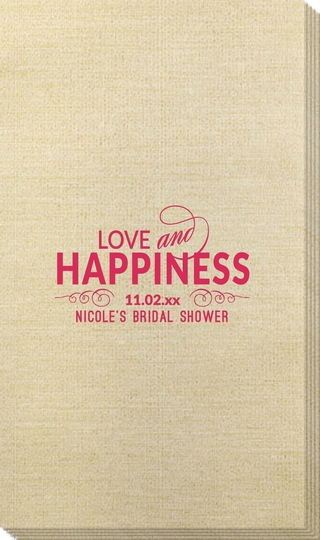 Love and Happiness Scroll Bamboo Luxe Guest Towels