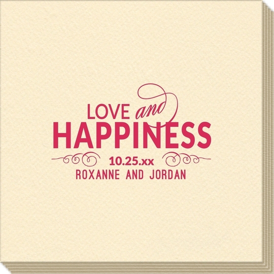 Love and Happiness Scroll Linen Like Napkins