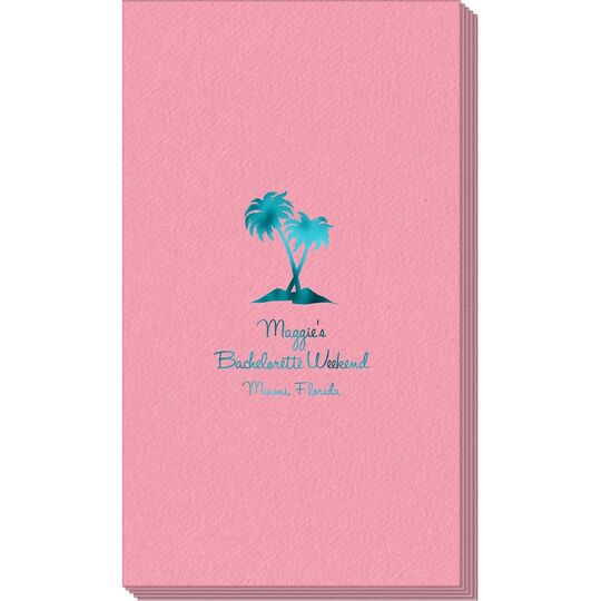 Palm Trees Linen Like Guest Towels